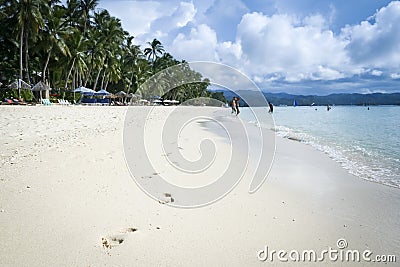 People on boracay island white beach philippines Stock Photo