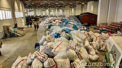 People bringing and collecting relief supplies after the great earthquake in Turkey : 06.02.2023 Editorial Stock Photo