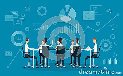 People business team working meeting Vector Illustration