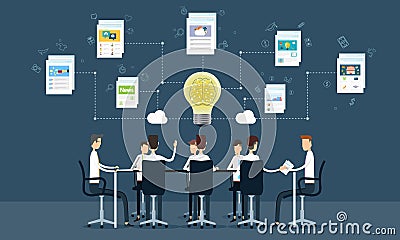 people business teamwork meeting and brainstorm Vector Illustration