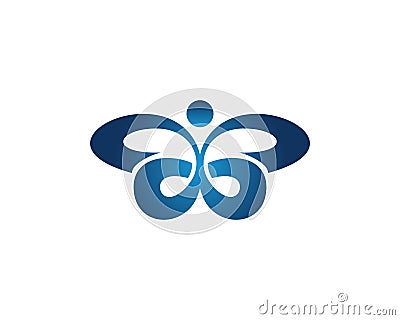 People Butterfly logo icon template Vector Illustration