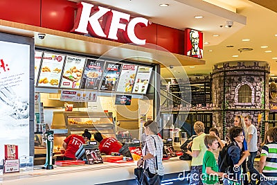 People Buying Fried Chicken At A Local KFC Editorial Stock Photo