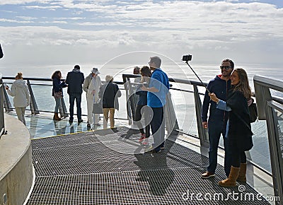People at Cabo Girao in Madeira, Portugal Editorial Stock Photo