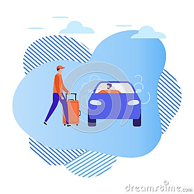 People car Taxi service City transportation Vector Vector Illustration