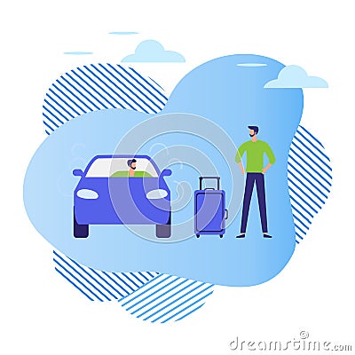 People car Taxi service City transportation Vector Vector Illustration