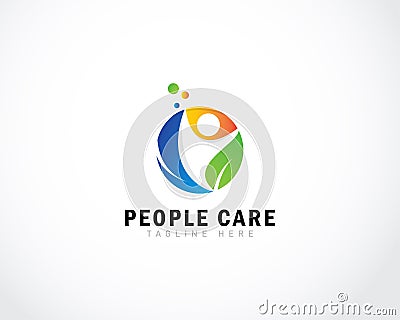 people care logo creative health nature success icon vector design Stock Photo