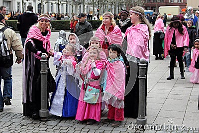 People in carnival street parade Editorial Stock Photo