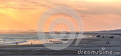 People and cars on the beach. Editorial Stock Photo