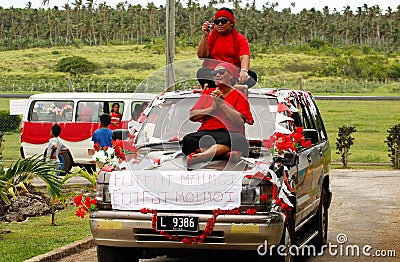 People celebrate arrival of Fuifui Moimoi on Vavau island in Tonga Editorial Stock Photo