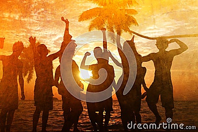 People Celebration Beach Party Summer Holiday Vacation Concept Stock Photo