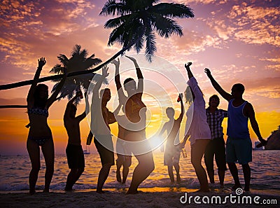 People Celebration Beach Party Summer Holiday Vacation Concept Stock Photo