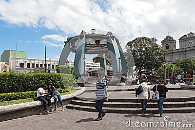 People in central park in front of the kiosk, san jose, costa rica Editorial Stock Photo