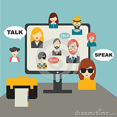 People chat global communication. Vector Illustration