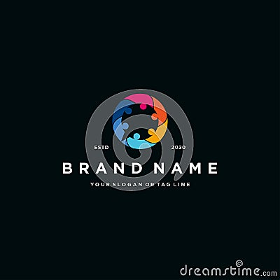 People chat team colorful Logo Design vector Vector Illustration