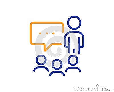 People chatting line icon. Business seminar sign. Vector Vector Illustration