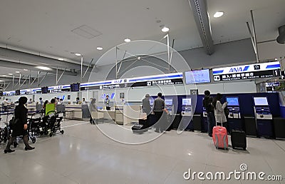 Check in counter Osaka airport Japan Editorial Stock Photo