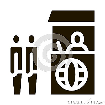 people on check control icon Vector Glyph Illustration Vector Illustration