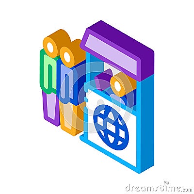 People on check control isometric icon vector illustration Vector Illustration