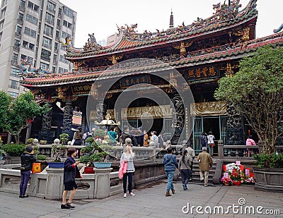 People at Chungshan temple in Taipei, Taiwan Editorial Stock Photo