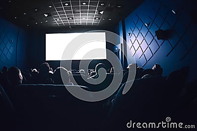 People in the cinema watching a movie Stock Photo