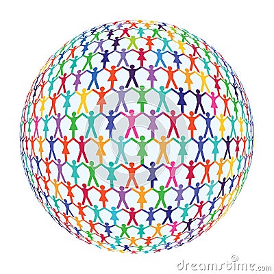 People circling the globe Vector Illustration