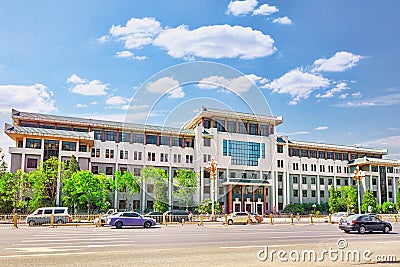 People, the citizens of Beijing, modern office and residential b Editorial Stock Photo