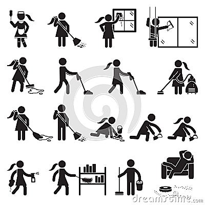 Winter activities people icon set. Vector. Vector Illustration