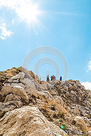 People climbing Editorial Stock Photo