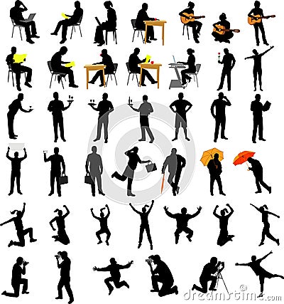 People collection silhouettes Vector Illustration