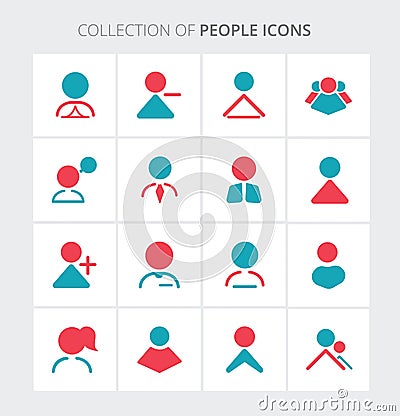 People colored icon collection - Vector illustration Vector Illustration