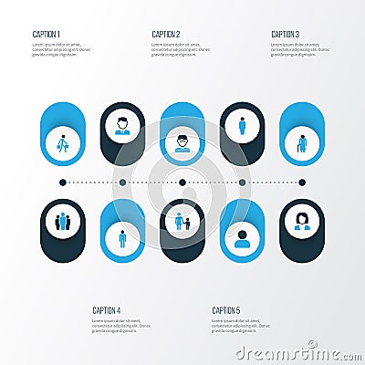People Colorful Icons Set. Collection Of Old, Child, Group And Other Elements. Also Includes Symbols Such As Team, User Vector Illustration