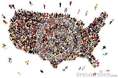 People coming to America concept Stock Photo