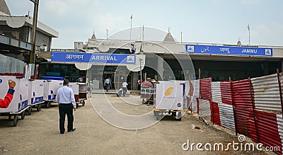 People coming to the Arrival Terminal at airport in Srinagar, India Editorial Stock Photo