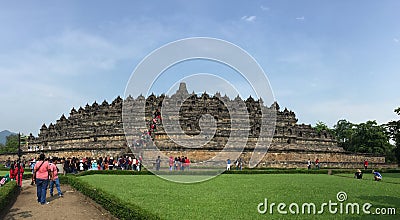 People coming to the Borobudur in Jogja, Indonesia Editorial Stock Photo