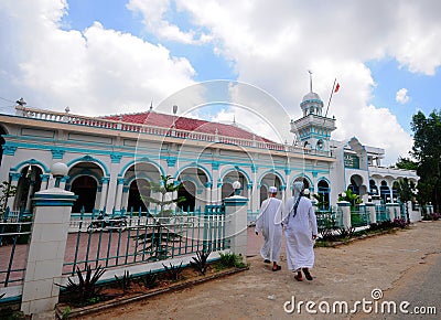 People coming to the Chaudok Mosque in Mekong Delta, Vietnam Editorial Stock Photo