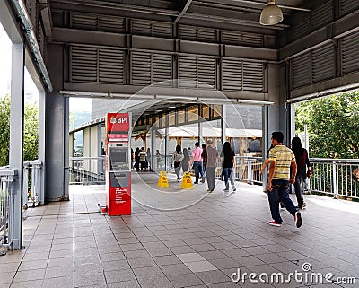 People coming to the subway station in Manila, Philippines Editorial Stock Photo