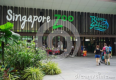 People coming to the zoo in Singapore Editorial Stock Photo