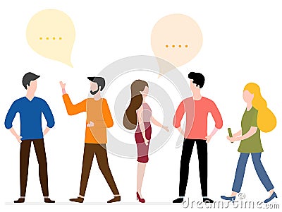 People communicate. Social network. Group chat Vector Illustration