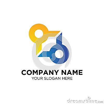 People community simple logo with box shape Vector Illustration