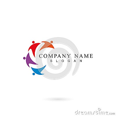 People,Community, Teamwork and Partnership logo icon Vector Illustration