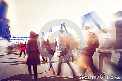 People Commuter Walking Rush Hour Traveling Concept Stock Photo