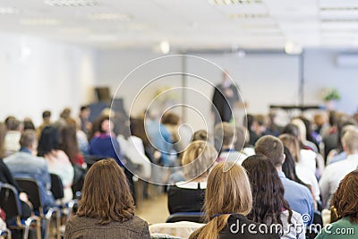 People on the Conference Listening to the Lecturer. Back View Editorial Stock Photo