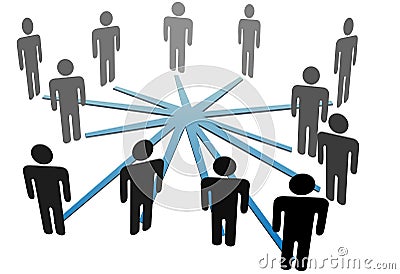 People connect in social media network or business Vector Illustration