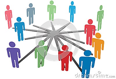 People connect in social media network or business Vector Illustration