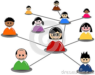 People Connect in Social Media Network or Business Vector Illustration