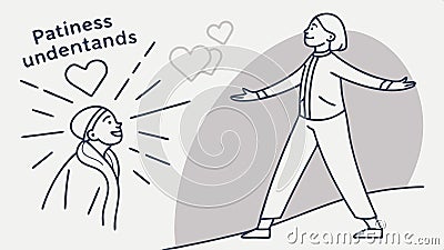 People connecting with lines, communication, empathy, understanding concept vector design Generative AI Vector Illustration