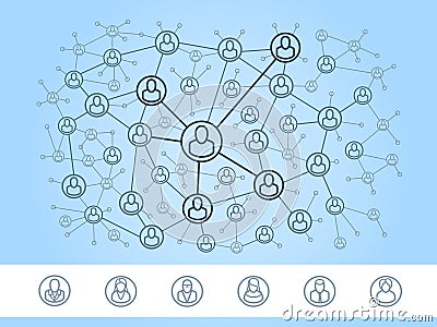 People connection map vector Vector Illustration