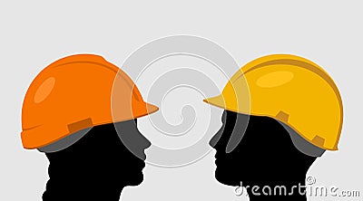 People in construction helmets Vector Illustration