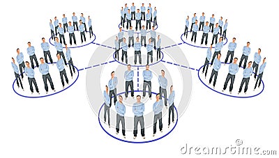 People cooperation system scheme collage Stock Photo