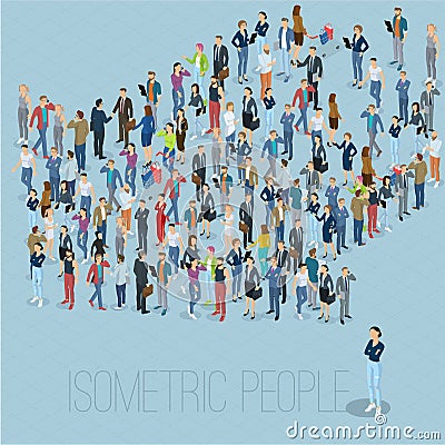 People crowd arrow. Vector Illustration